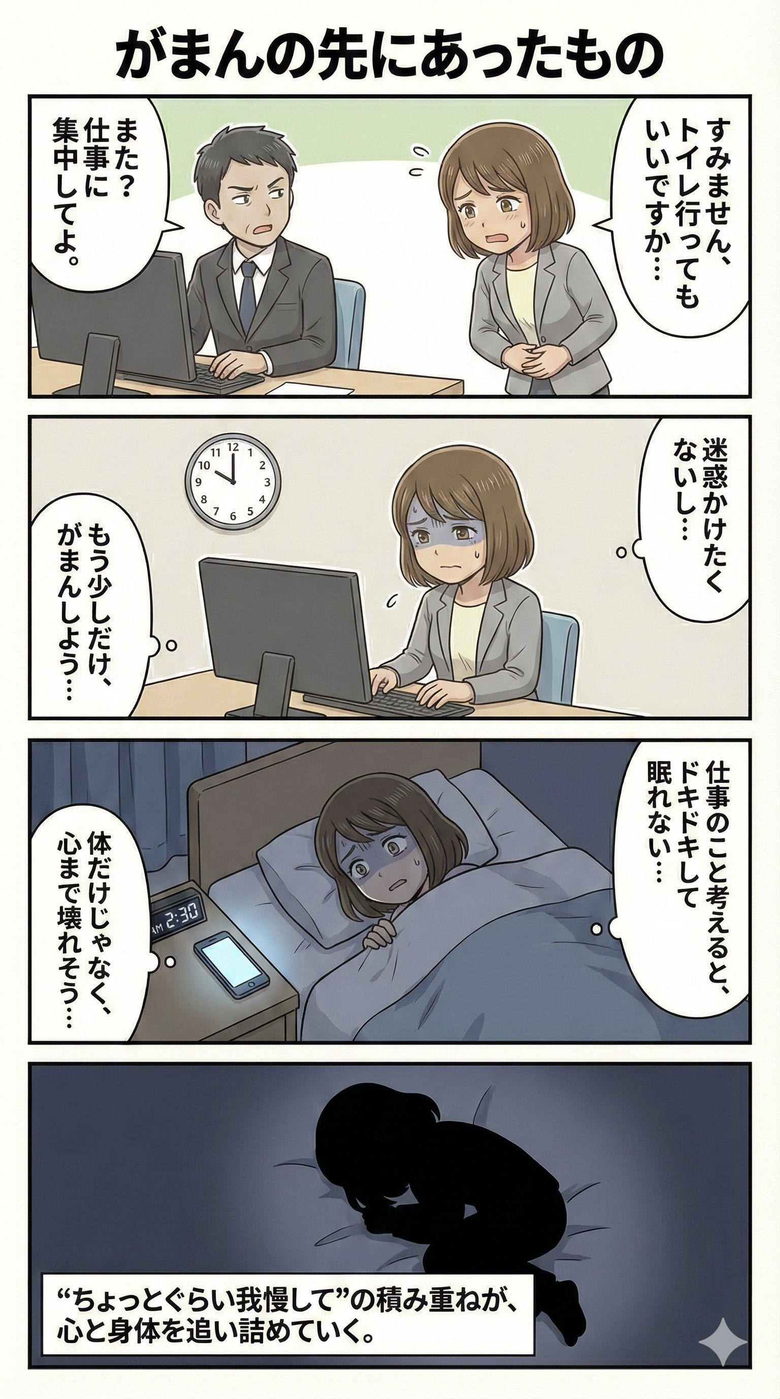 がまんの先にあったものを示すIBD4コマ