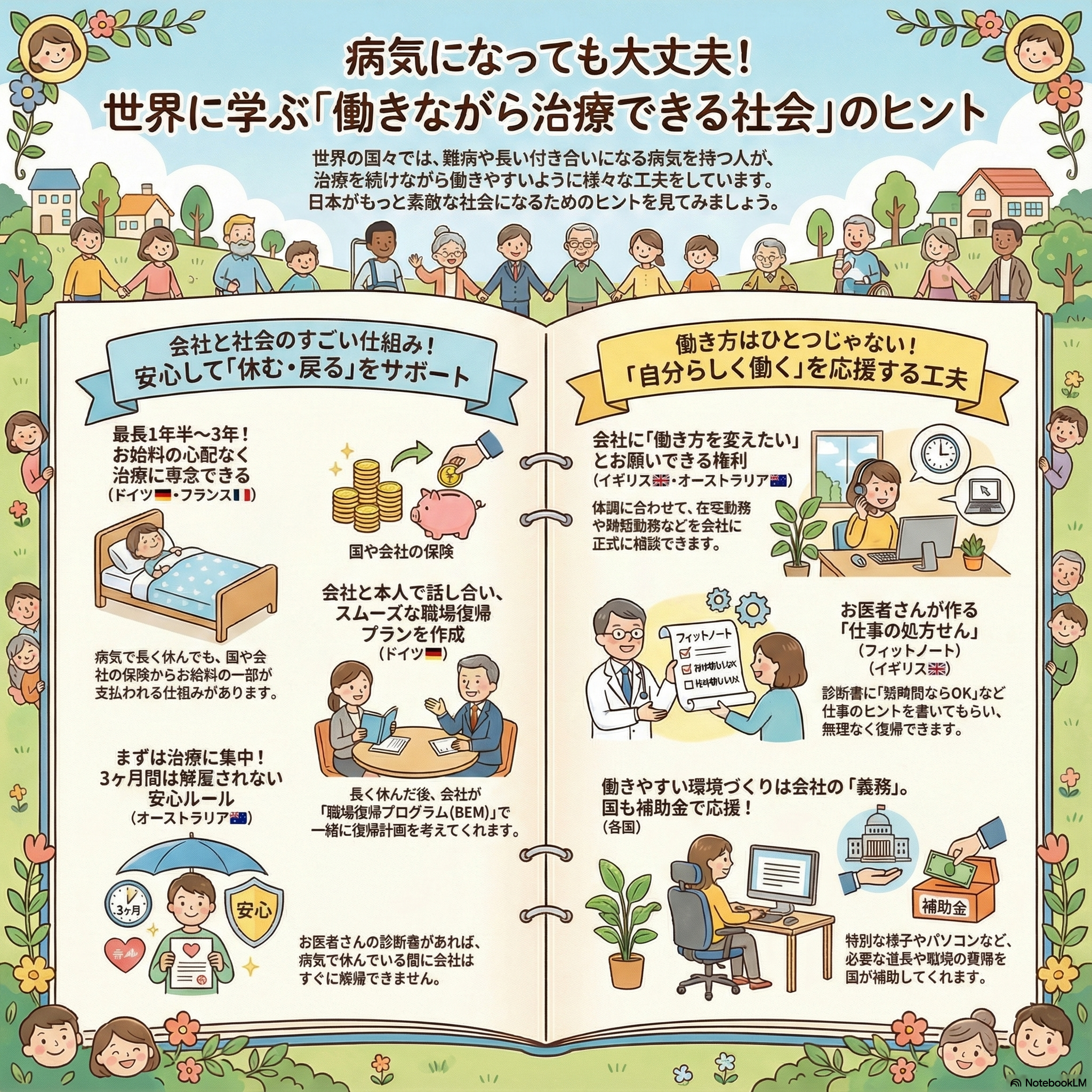治療と仕事の両立を示す図解