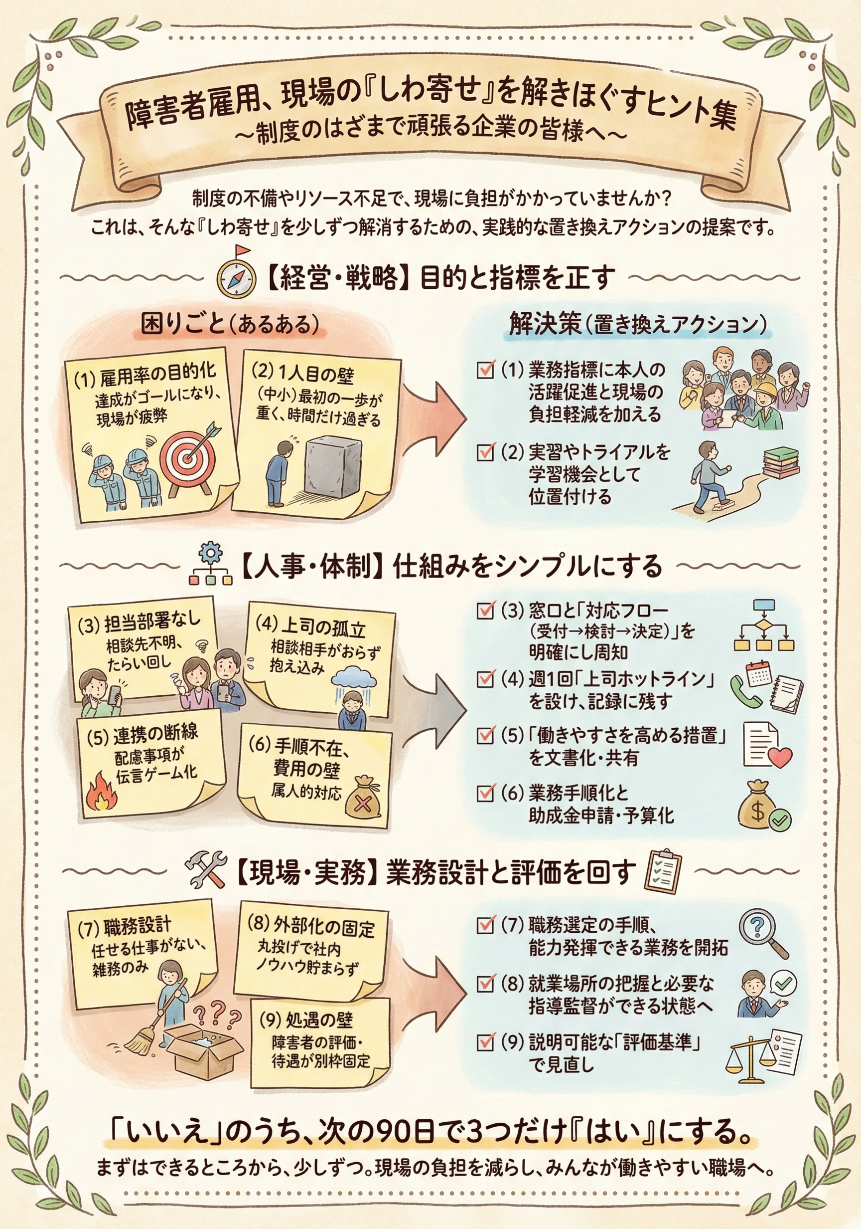 企業へのしわ寄せを解消する障害者雇用の正常化を示す図解