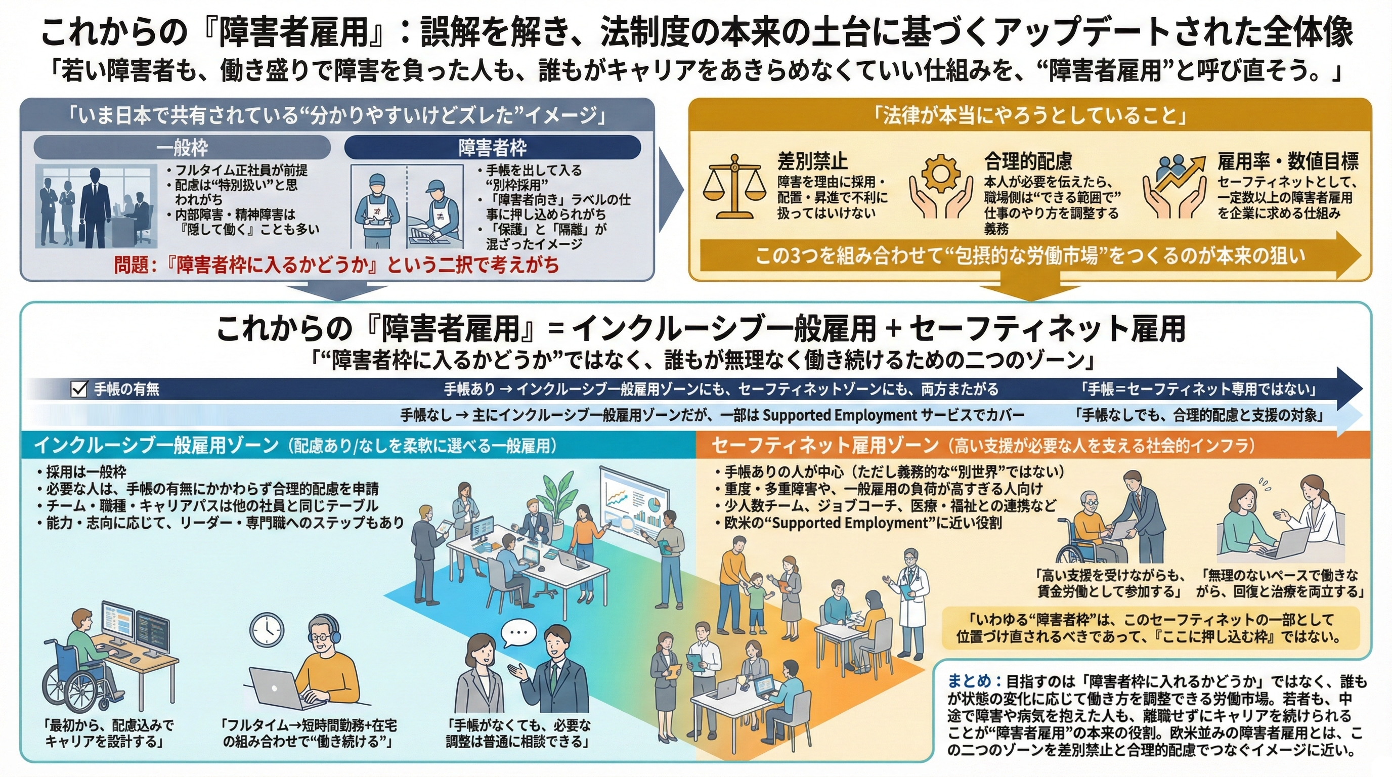 障害者雇用枠を入口として捉え直す図解