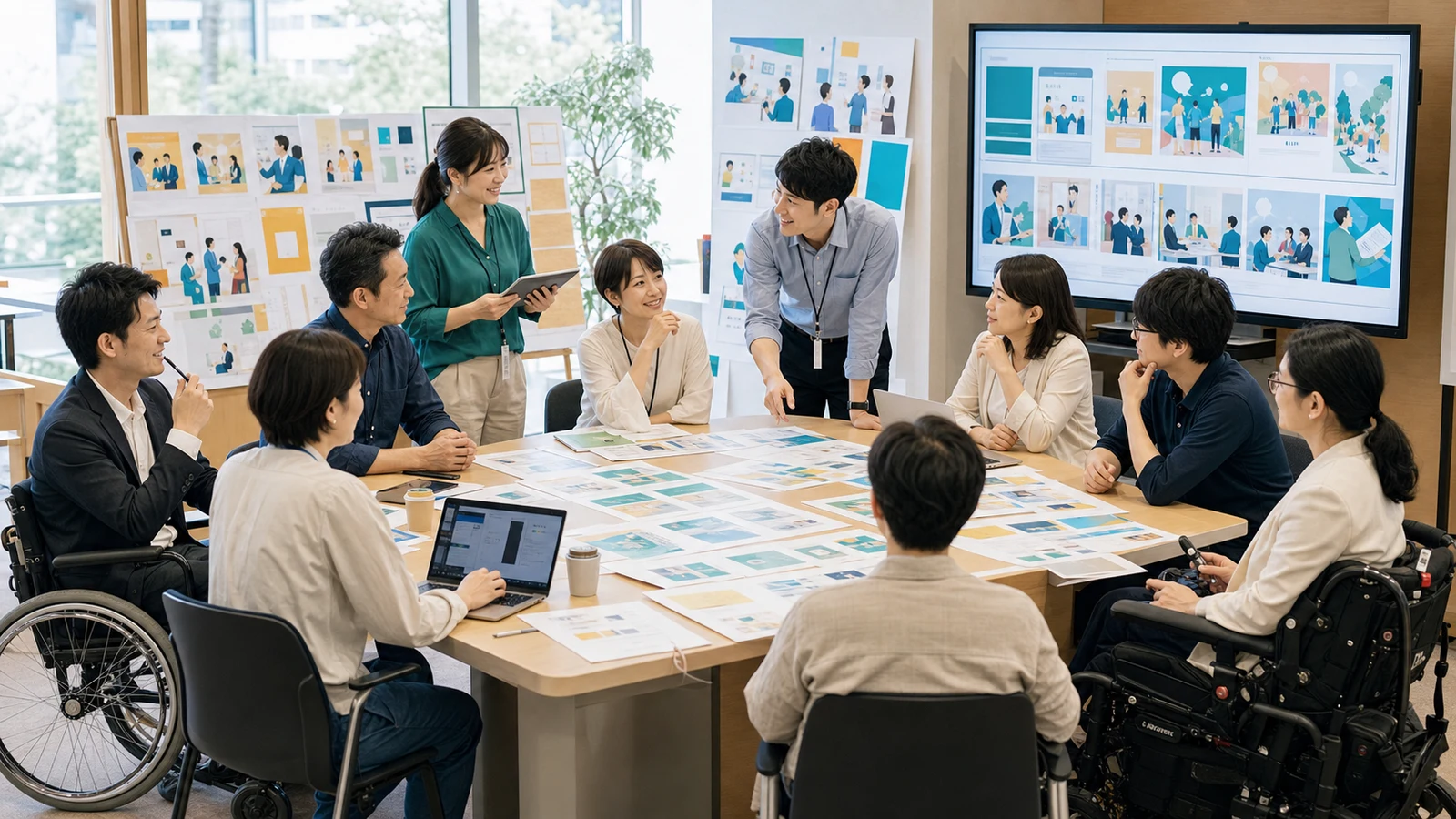障害者雇用と難病就労の公共広告キャンペーンを準備する架空の全国会議のニュース写真