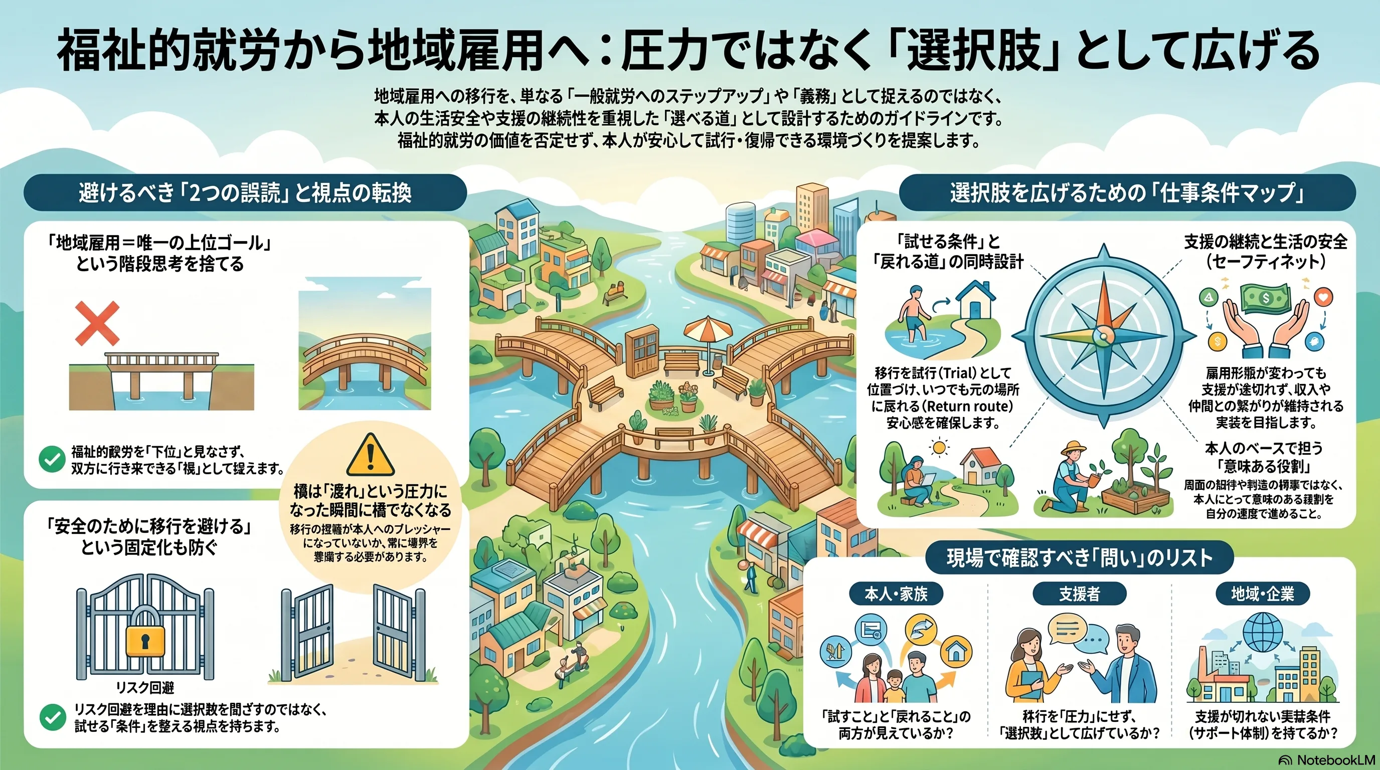 VF-20 福祉的就労から地域雇用へ：圧力でなく選択肢として のインフォグラフィック